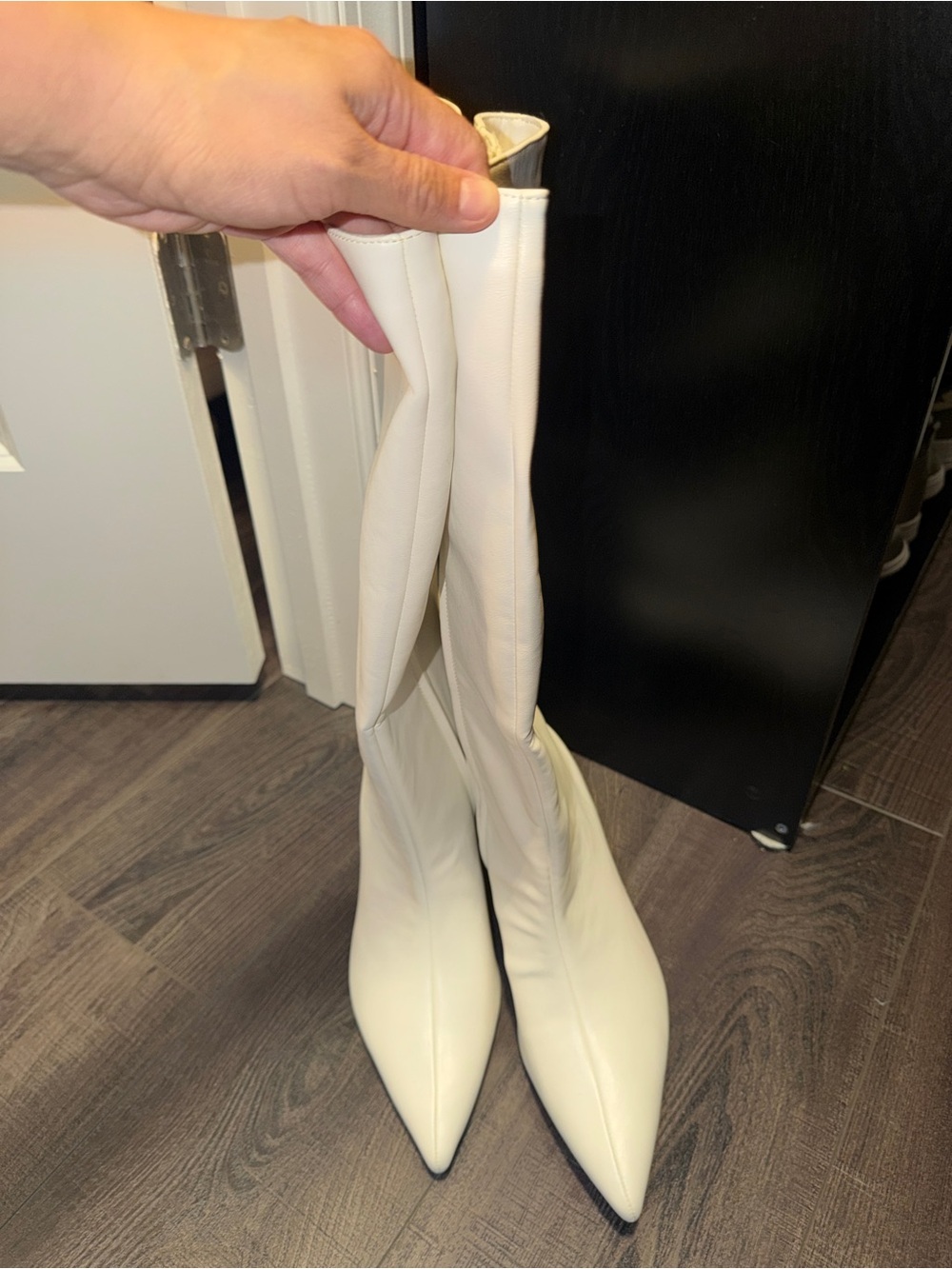 Women’s On 34th Rachelle white knee high  boots - size 10